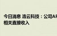 今日消息 浩云科技：公司APP产品并未因适配鸿蒙系统产生相关直接收入