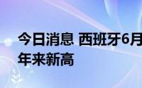 今日消息 西班牙6月通胀率达10.2%，创37年来新高
