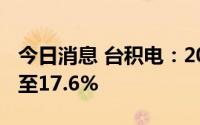 今日消息 台积电：2021年新进员工离职率增至17.6%