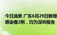今日消息 广东6月29日新增本土确诊病例2例和本土无症状感染者2例，均为深圳报告