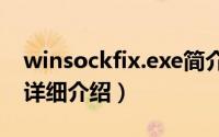 winsockfix.exe简介（关于WinsockXPFix详细介绍）