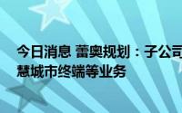 今日消息 蕾奥规划：子公司3500万元合资设公司，布局智慧城市终端等业务