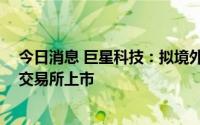今日消息 巨星科技：拟境外发行GDR并在瑞士或伦敦证券交易所上市
