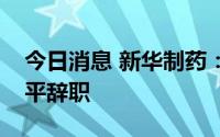 今日消息 新华制药：公司董事、总经理杜德平辞职
