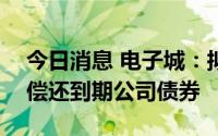 今日消息 电子城：拟发行不超25亿元债券，偿还到期公司债券