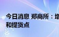 今日消息 郑商所：增设指定尿素交割仓 厂库和提货点