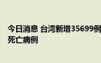 今日消息 台湾新增35699例本土新冠病毒病例，新增121例死亡病例