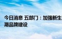 今日消息 五部门：加强新生消费群体消费取向研究，推进国潮品牌建设