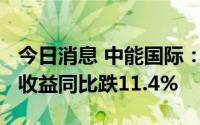 今日消息 中能国际：油站收益大减，2020年收益同比跌11.4%
