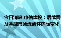 今日消息 中信建投：后续需要关注后续填坑回升是否趋缓以及金融市场流动性边际变化