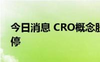 今日消息 CRO概念股持续拉升，昭衍新药涨停