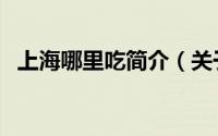 上海哪里吃简介（关于吃在上海详细介绍）