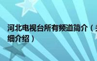 河北电视台所有频道简介（关于河北广播电视台都市频道详细介绍）