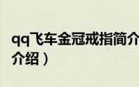 qq飞车金冠戒指简介（关于QQ飞车金焰详细介绍）