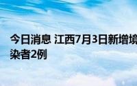 今日消息 江西7月3日新增境外输入确诊病例1例、无症状感染者2例