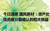 今日消息 国风新材：资产处置收益主要是公司厂区搬迁收储按进度分期确认的相关损益