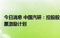 今日消息 中国汽研：控股股东同意公司实施第三期限制性股票激励计划