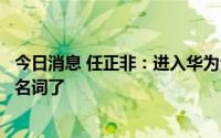 今日消息 任正非：进入华为公司，就没有“天才少年”这个名词了