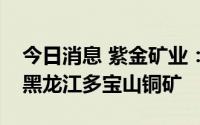 今日消息 紫金矿业：首个地面光伏电站落地黑龙江多宝山铜矿