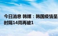 今日消息 韩媒：韩国疫情呈再度蔓延趋势，新冠基本再生数时隔14周再破1