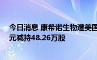 今日消息 康希诺生物遭美国资本集团以每股均价81.679港元减持48.26万股