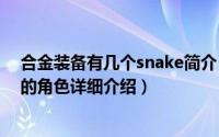 合金装备有几个snake简介（关于snake 游戏《合金装备》的角色详细介绍）