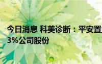 今日消息 科美诊断：平安置业及一致行动人拟合计减持不超3%公司股份