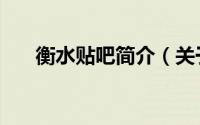 衡水贴吧简介（关于衡水吧详细介绍）