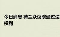 今日消息 荷兰众议院通过法案，批准将居家办公确立为法定权利