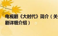 电视剧《大时代》简介（关于大时代 2011年汪俊执导电视剧详细介绍）