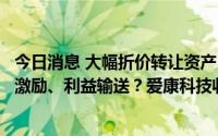 今日消息 大幅折价转让资产，是否实质向实控人或高管进行激励、利益输送？爱康科技收关注函