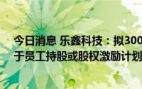 今日消息 乐鑫科技：拟3000万元-6000万元回购股份，用于员工持股或股权激励计划