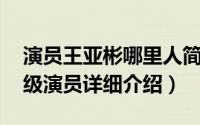 演员王亚彬哪里人简介（关于王亚彬 国家一级演员详细介绍）