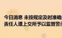 今日消息 未按规定及时准确披露业绩预告，沪光股份及相关责任人遭上交所予以监管警示