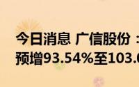 今日消息 广信股份：预计上半年净利润同比预增93.54%至103.06%