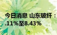 今日消息 山东玻纤：上半年净利润同比预增2.11%至8.43%