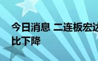 今日消息 二连板宏达高科：半年度业绩或同比下降