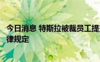 今日消息 特斯拉被裁员工提交紧急动议，称遣散费远低于法律规定