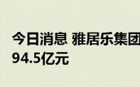 今日消息 雅居乐集团：上半年预售金额合计394.5亿元