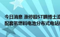 今日消息 涨停股ST鹏博士澄清：大数据产业园项目不涉及配套氢燃料电池分布式电站相关工作，未开展氢能相关产业