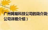 广州网易科技公司的简介简介（关于广州网易信息科技有限公司详细介绍）