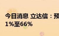 今日消息 立达信：预计上半年净利润同比涨51%至66%