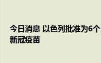 今日消息 以色列批准为6个月至5岁儿童接种莫德纳、辉瑞新冠疫苗