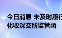 今日消息 未及时履行临时信披义务，鼎龙文化收深交所监管函