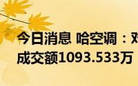 今日消息 哈空调：对外出售房产11处房产，成交额1093.533万