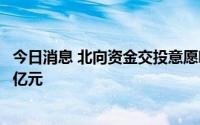 今日消息 北向资金交投意愿明显下降，全天小幅净买入5.54亿元