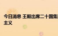 今日消息 王毅出席二十国集团外长会：坚持践行真正的多边主义
