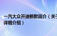 一汽大众开迪新款简介（关于开迪 一汽大众开发的汽车型号详细介绍）