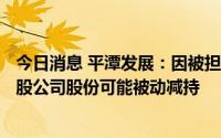今日消息 平潭发展：因被担保方违约，控股股东所持156万股公司股份可能被动减持