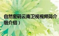 自然密码云南卫视视频简介（关于自然密码 云南卫视栏目详细介绍）
